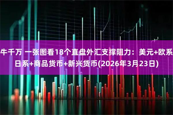 牛千万 一张图看18个直盘外汇支撑阻力：美元+欧系日系+商品货币+新兴货币(2026年3月23日)