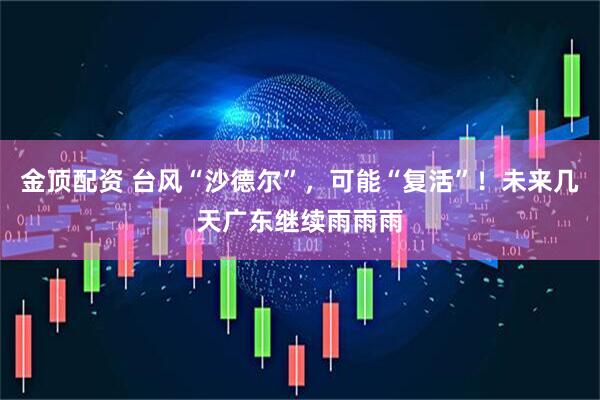 金顶配资 台风“沙德尔”，可能“复活”！未来几天广东继续雨雨雨